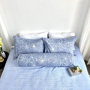 Bộ ga giường  KBedding by Everon KMTP 111 Microtencel Xanh in hoa (4 món)