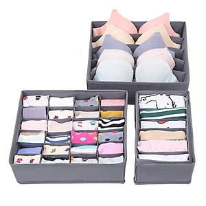 Set 3 Hộp Đựng Đồ Lót Túi Đựng Đồ Lót, Tất Vớ, Đựng Đồ Đa năng Gấp Gọn Đa Năng - Hàng Loại 1 - Chính Hãng MINIIN