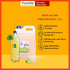 [Can 10L tiết kiệm] Nước lau sàn hữu cơ enzyme sinh học từ vỏ dứa Fuwa3e - hương SẢ CHANH