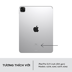 Bao da kèm bàn phím Logitech Combo Touch dành cho iPad Pro 12.9 inch (gen 5) - Bàn phím Backlit có thể tháo rời, Trackpad siêu nhạy - Hàng chính hãng