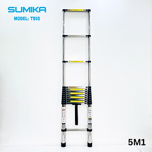 Thang Inox rút gọn SUMIKA T510 - Chiều cao tối đa 5,1m, chiều cao rút gọn 0,99m, tải trọng 300kg