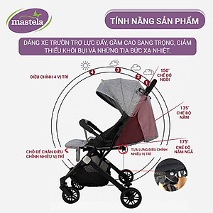 Xe đẩy gấp gọn cho bé Mastela HN275 - Xe đẩy em bé siêu nhẹ, thoáng khí bảo hành 12 tháng