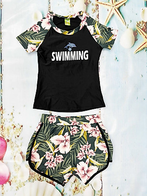 Bộ Đồ Bơi Nữ Quần Đùi Áo Cộc Tay