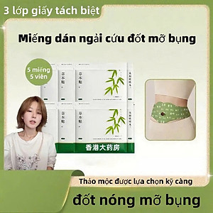 Miếng Dán Ngải Cứu Thảo Mộc Giảm Mỡ Bụng, Giữ Ấm Cơ Thể, Hỗ Trợ Tan Mỡ, Thải Độc, An Toàn Tự Nhiên - HÀNG CHÍNH HÃNG MINIIN