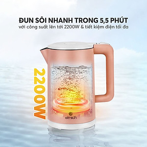 Ấm đun nước siêu tốc Elmich 1,7L KEE 1774 P - Hàng chính hãng