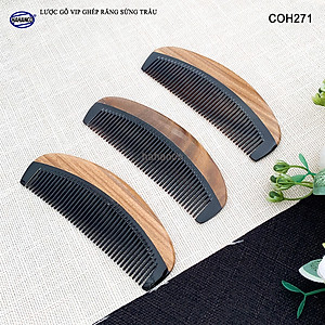Lược Gỗ Thơm Ghép Răng Sừng Đen Cao Cấp HAHANCO (Đủ Mẫu) Kiểu Dáng Châu Âu- COH271