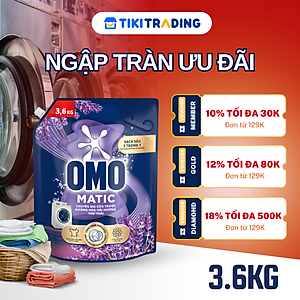 Túi Nước giặt Omo Nước giặt cửa trước hương Lavender Khử mùi thư thái 3.6KG