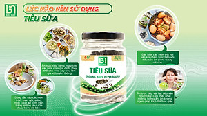 Tiêu Sữa Organic Bầu Mây 35g - Cay cấp độ 1 với độ cay dịu dàng, tươi non, giòn mềm, đậm đà, giúp kích thích vị giác, giúp ăn ngon miệng hơn, cải thiện chức năng của hệ tiêu hoá