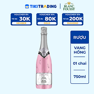 Rượu Vang Hồng Blanc Foussy Sparkling Rose Pinot Noir 750ml 0.4% - 0.6% - Không Hộp