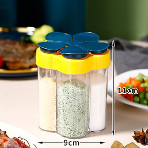 Hủ Đựng Gia Vị 5 Ngăn Hình Hoa - Hàng Chính Hãng ( Giao màu ngẫu nhiên)