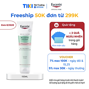 Gel Rửa Mặt Eucerin Pro Acne Solution 3X Treatment Gel To Foam Cleanser 150ml