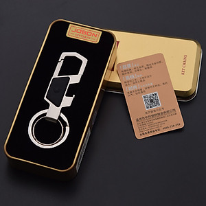 Móc chìa khóa đa năng ô tô, xe máy, gia đình thương hiệu JOBON - Thép hợp kim cao cấp - Da thật 100% - Trọng lượng: 36g -  Mã: ZB-018 - Hàng Nhập Khẩu