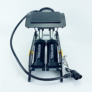 Bơm xe máy KIO-02 Phiên bản Xanh - Bơm xe đạp chân - Bơm đạp chân 2 ống đa năng - Bơm hơi đạp chân mini Xe Đạp, Xe Máy, Xe Ô tô, Xe Hơi Đa Năng Dễ Dàng Xếp Gọn thân hợp kim siêu bền, hỗ trợ cả van Mỹ và van Pháp Thương hiệu KIOTOOL