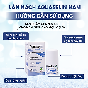 (+5ml FREE) Combo 2 Hộp Lăn Khử Mùi AQUASELIN Extreme For Men Không Gây Ố Vàng Áo, Giảm Mồ Hôi Hiệu Quả Hộp 50ml