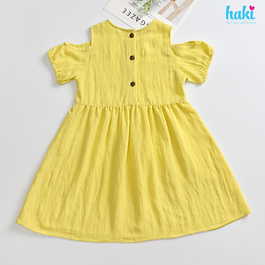 Váy bé gái_đầm cộc tay hở vai chính hãng HAKI, váy mùa hè cho bé, đầm trẻ em, váy thiết kế cho bé 10-27kg HK521