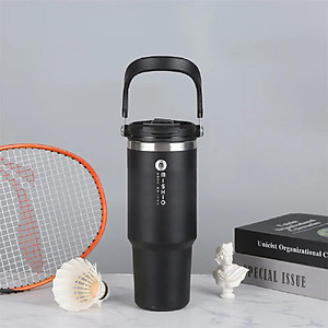 Ly Giữ Nhiệt inox 304 không gỉ sét kèm quai xách và ống hút Mishio size 600ml và 900ml - Hàng chính hãng