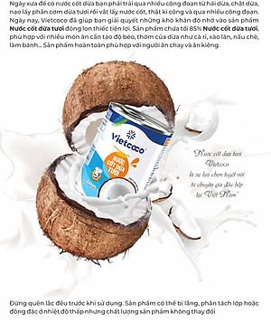 Nước cốt dừa tươi VIETCOCO 160ml, thơm, ngon, béo ngậy, chuẩn chính hãng 100% 