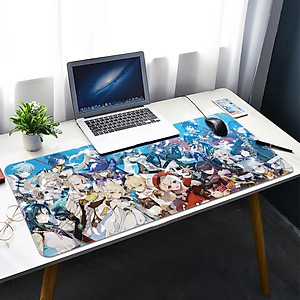 Genshin Va Đập Máy Tính Miếng Lót Chuột Chơi Game Mousepad Lớn Miếng Lót Chuột Game Thủ Bàn Thảm Ganyu Hutao Klee Zhongli Diluc Văn Phòng Cung Cấp