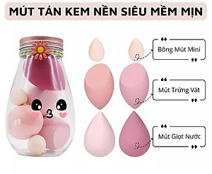 HỘP 6 Bông Mút Đánh Kem Nền Thông Minh - Mút trang điểm - Hàng Chính Hãng - ( Giao Màu ngẫu nhiên )