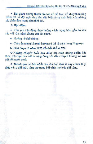 Sách Tóm Tắt Kiến Thức - Kĩ Năng Lớp 10 - 11 - 12 Môn ngữ Văn Chuẩn Bị Cho Kì Thi THPT Quốc Gia