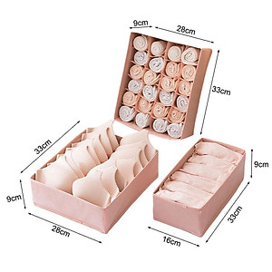 Hộp Đựng Đồ Lót, COMBO 3 Khay Đựng Đồ Lót Có Chia Ngăn, Cứng Cáp, Hàng Đẹp Loại I