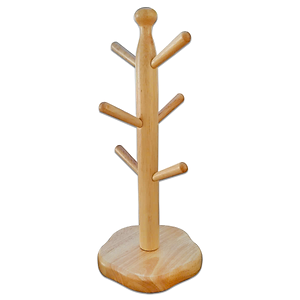 Cây/ Giá Treo Ly Gỗ Cao Su 6 móc tiện dụng, tiết kiệm không gian - Đồ Gỗ Nhà Bếp Thương Hiệu Trường Sơn