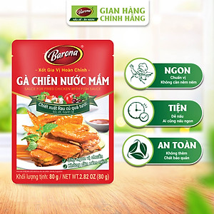 Combo 3 gói Xốt Gia vị hoàn chỉnh Barona - Gà Chiên Nước Mắm 80gr