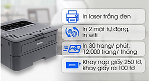 Máy in Laser Brother HL-L2366DW (kết nối Wifi)- Hàng chính hãng