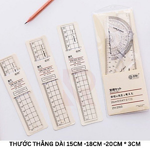 Thước kẻ ngang/ thước thẳng toán học nhựa cho học sinh- sinh viên  