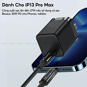 Cáp Tự Ngắt BASEUS Explorer Series Typc-C to iP Sạc Nhanh 20W, Đầu Cáp Trong Suốt Đèn LED báo Sạc Dây Bện Nylon - Hàng Chính Hãng