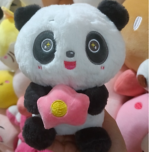 Thú nhồi bông gấu trúc êm mịn - Size 22cm- Quà tặng gấu bông gấu trúc ôm hoa dễ thương - Gối ôm mềm mịn cho bé.