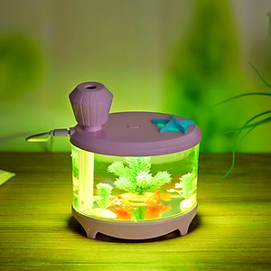 Máy Phun Sương Tạo Ẩm Kiểu Dáng Hồ Cá Mini Có Đèn Led 