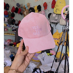 Mũ lưỡi trai " Yes you can" vải nhung cho cả nam nữ