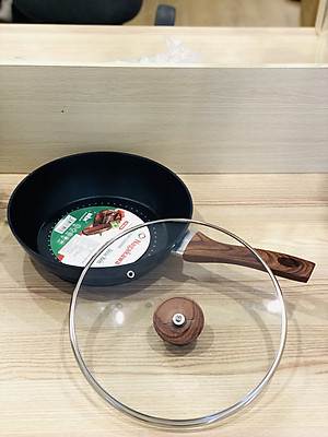 Chảo Sâu Lòng NAG2653 Đáy Từ 5 Lớp Chống Dính Vung Kính Siêu Bền Nagakawa (26cm) - Dùng Trên Mọi Loại Bếp - Hàng Chính Hãng