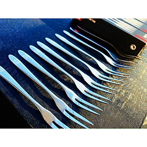 Bộ 10 Nĩa Hoa Quả Inox Cao Cấp Loại Đầu 2 Răng - Nĩa Ăn Trái Cây Đồ Tráng Miệng Cao Cấp - Hàng Loại 1 - Chính Hãng MINIIN