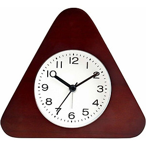 Đồng hồ báo thức bằng gỗ bằng số tiếng Ả Rập mà không cần im lặng trong ánh sáng với pin (màu nâu)