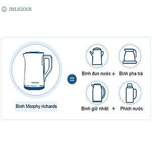 Ấm đun nước siêu tốc điều chỉnh nhiệt độ Morphy Richards MR6070 công suất 1800W, dung tích 1.5L, tích hợp chế độ giữ ấm ở các mức lựa chọn- Hàng chính hãng
