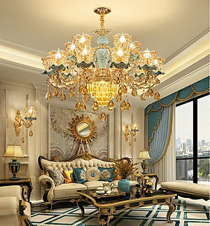 Đèn chùm ELIO kiểu dáng sang tọng, trang trí nội thất hiện đại loại 15 tay - kèm bóng LED chuyên dụng.