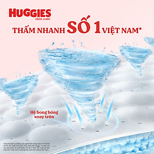 Tã/bỉm quần Huggies Skin Care Mega Jumbo M102+4 miếng với tràm trà dịu da