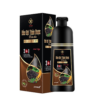 Dầu Gội Thảo Dược Đen Tóc SINORI 500 ml, Dầu Gội Phủ Bạc Nhuộm Tóc Cao Cấp Thiên Nhiên Chiết Suất Từ Nhân Sâm, Hà Thủ Ô, Ngũ Bội Tử, Trắc Bạch Diệp, Vừng Đen, Gừng