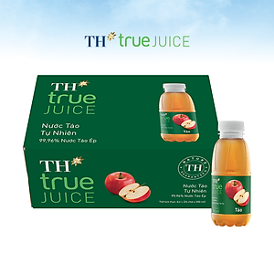 Thùng 24 chai nước trái cây TH true JUICE táo tự nhiên 350 ml (350 ml x 24)
