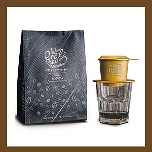 Quà tặng Trung Thu Cà phê Robusta, Cà phê Đặc Sản Rang Xay Cao Cấp - Cà Phê Nguyên Chất Rang Mộc (250g)