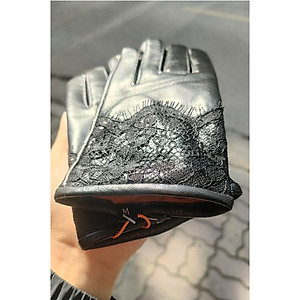 Găng tay da cừu nữ cao cấp - BHY8758 Bao tay da nữ, Da thật không bong tróc đứt gãy