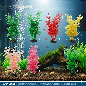 Cây Nhựa Trang Trí Bể Cá Thủy Sinh Lớn Tím Hồng Cao 20cm (Mã PK01)