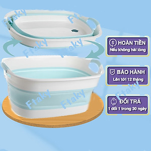 Chậu tắm gấp gọn size lớn cho bé từ 0 đến 6 tuổi , Thau giặt đồ gập gọn kích thước lớn tiên dụng LEOS màu ngẫu nhiên