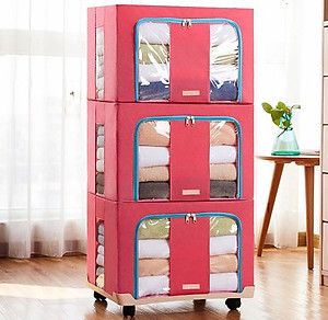 Tủ Vải Đựng Đồ Khung Thép Chịu Lực, Túi Đựng Chăn Màn Quần Áo miDoctor Tiện Lợi - Giao Màu Ngẫu Nhiên