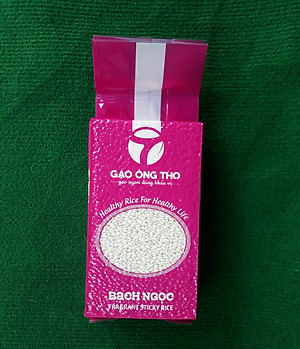 Gạo Nếp Bạch Ngọc Túi 1Kg - Gạo Ông Thọ - Hạt tròn đều, cơm dẻo mềm