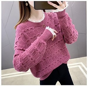 Áo len nữ Haint Boutique thiết kế dài tay phối ren nữ tính al27