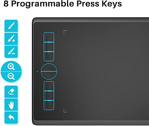 Tặng Găng Tay Vẽ Trị Giá 139K - Bảng Vẽ Cảm Ứng Huion Inspiroy H580X Màn Hình Rộng 8x5 Inch Bút Không Pin 8192 Lực Nhấn - Hàng Chính Hãng.Huion H580X Graphics Tablet Digital Battery Free Pen Tablets Signature Drawing Pad Phone Connectivity Chorm OS Androi