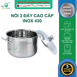Nồi Inox 430 Bếp Từ 3 Đáy Fivestar (36 cm) Nắp Inox + Tặng 5 Muỗng Ăn Inox Cao Cấp
